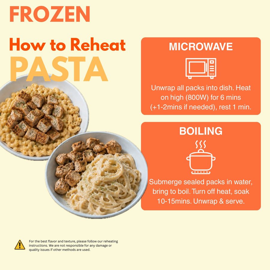 How to reheat QuickTapau Pasta Series Frozen
